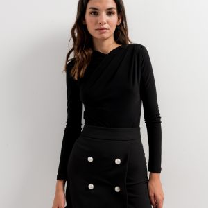 FALDA MINI BOTONES PERLA