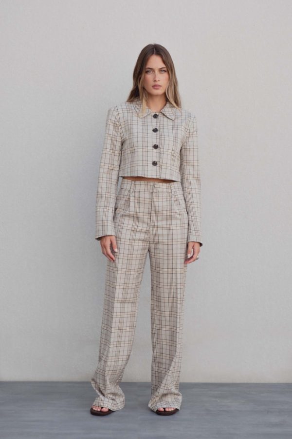 CHAQUETA CROPPED CUADROS - Imagen 4