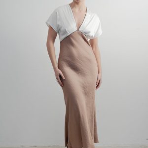 VESTIDO SATINADO VIVOS CONTRASTE